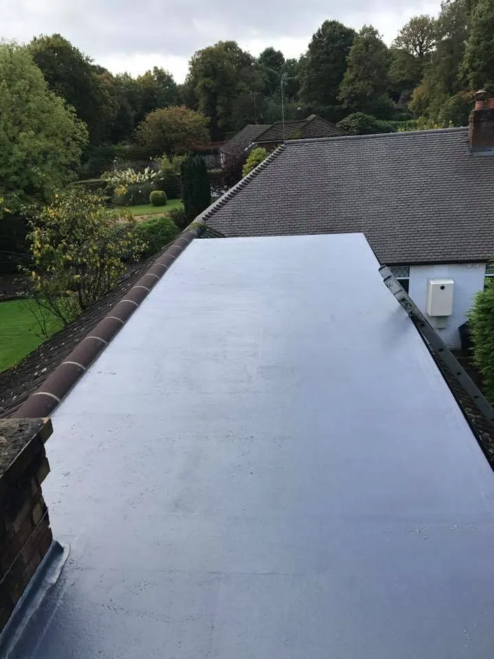 New flat roof installation with modern membrane system