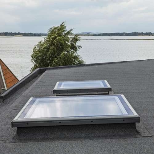 Velux windows and rooflights installed on flat roof